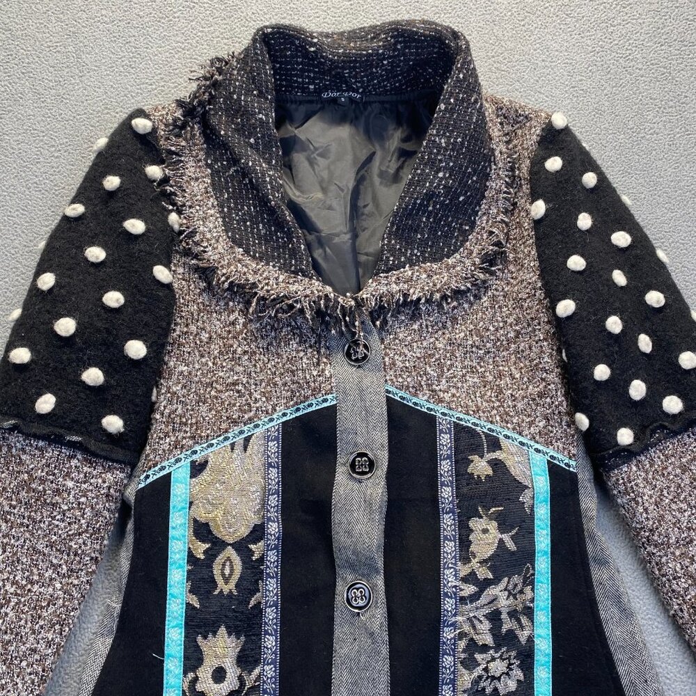 Dor Dor Couture Art-To-Wear Women's Size‎ Small  Button Up Lined Coat - Picture 9 of 13